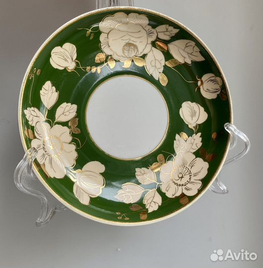 Старинная посуда фарфор Дулево блюдце Шиповник