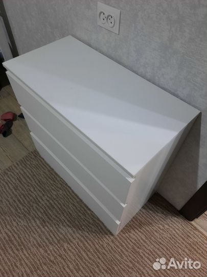 Комод белый узкий