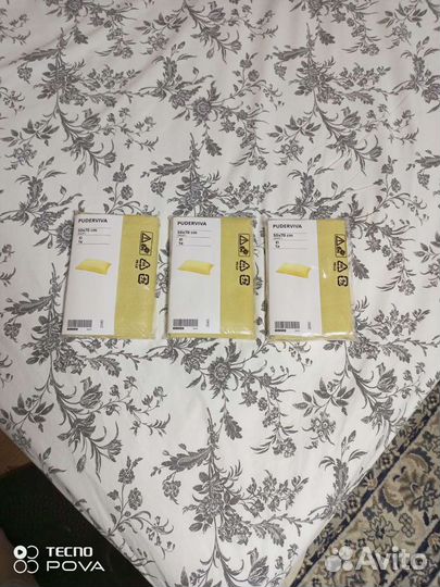 Икея Новая Льняная Наволочка puderviva,50*70