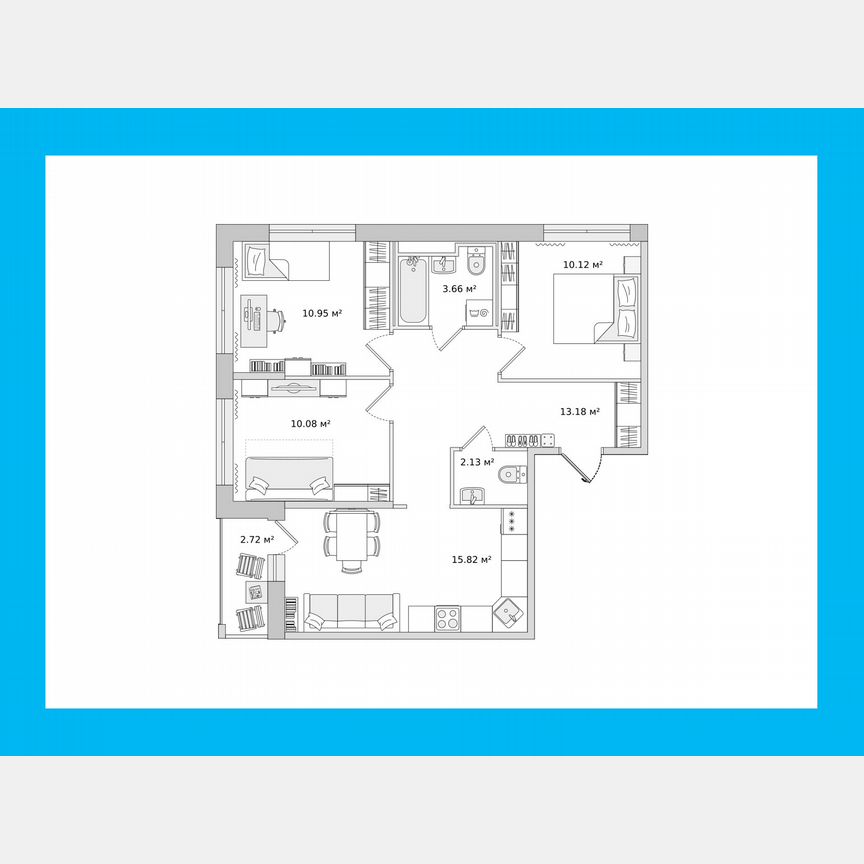 3-к. квартира, 65,9 м², 9/15 эт.