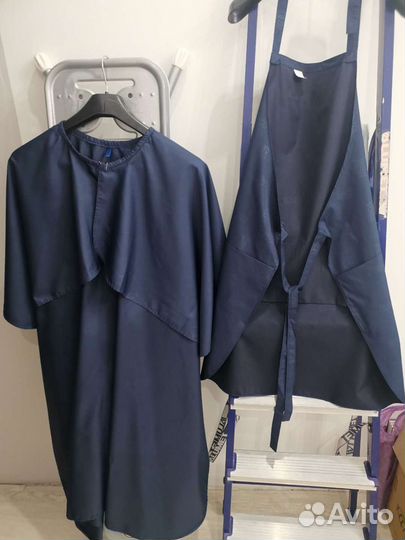 Пеньюар и фартук Еstel надпись серебром