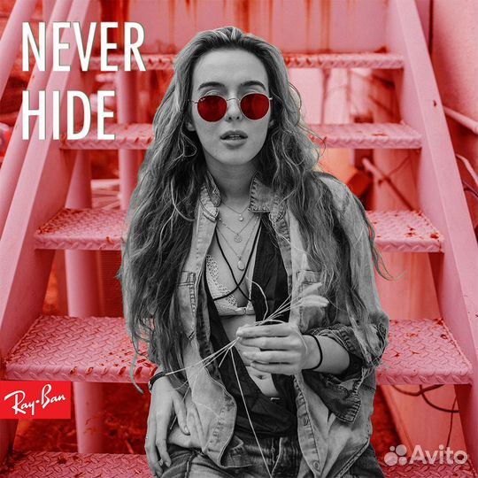 Ray-Ban RB3447 001 (50х21) черные в золоте