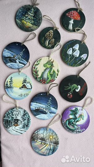 Елочная игрушка с рисунком