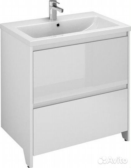 Тумба с раковиной Velvex Klaufs 70.2Y белая, напол