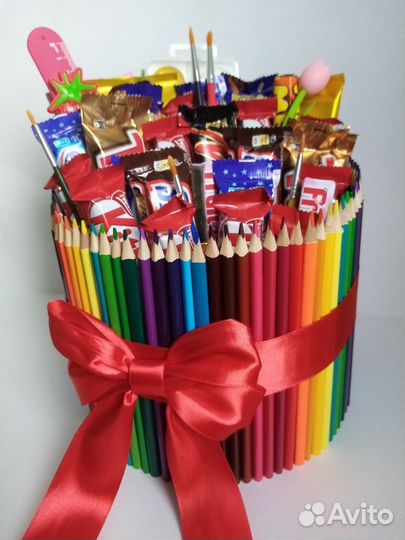 Сладкие букеты, подарок учителю на 1 сентября