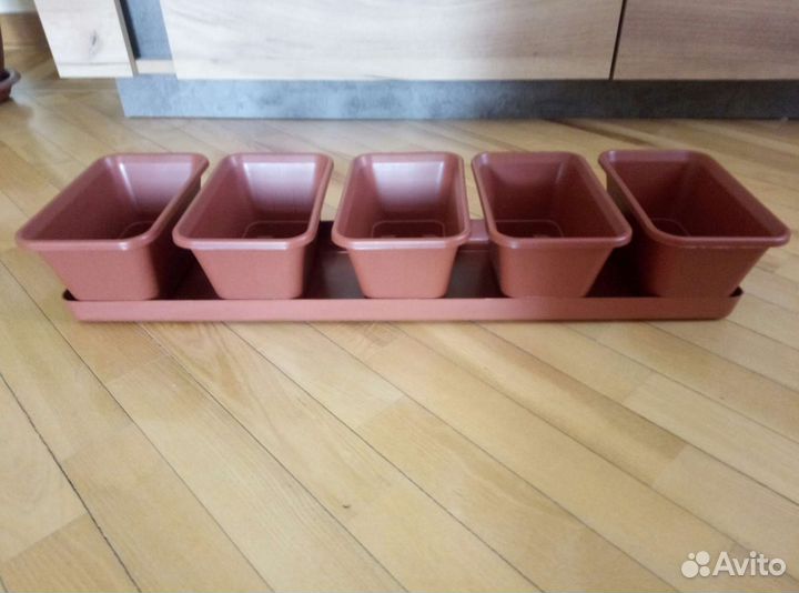 Набор горшков для цветов/рассады с поддоном(новый)