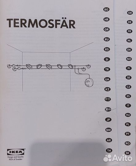 Светильник IKEA Termosfar потолочный или настенный