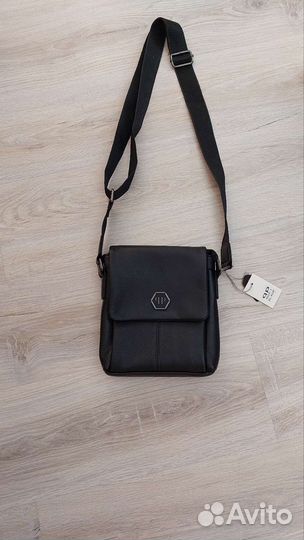 Сумка мужская натуральная кожа через плечо