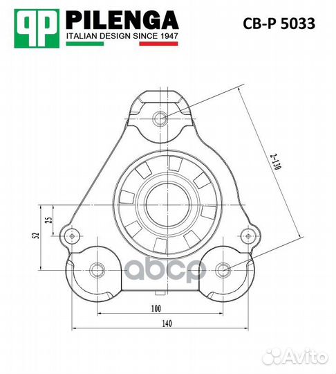 Опора верхняя передней стойки левая без п/ш CBP