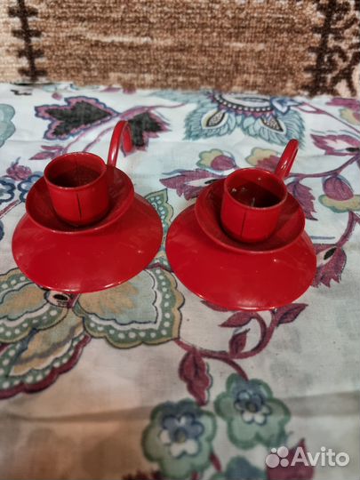 Подсвечник IKEA ретро красный