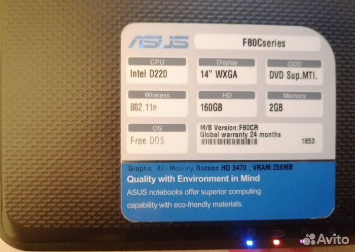 Ноутбук Asus F80C series 14