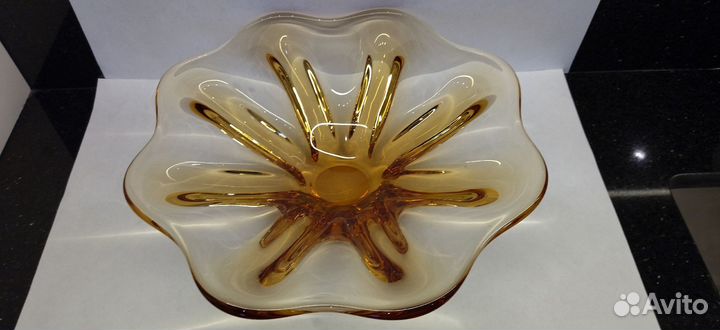 Ваза.фруктовница толстое стекло. СССР. 1970-е года