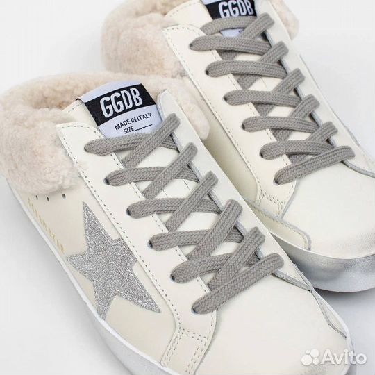 Кроссовки Мюли на меху Golden Goose