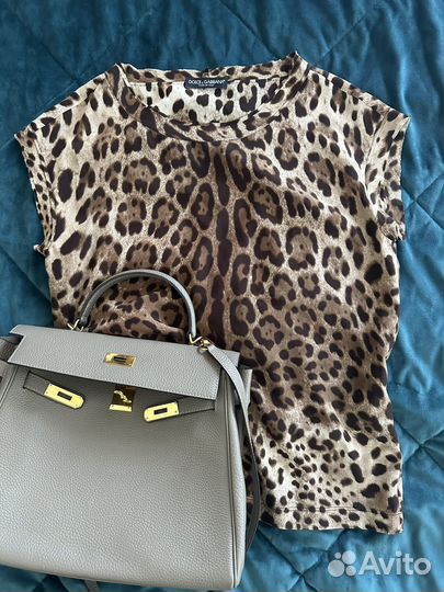 Топ шелковый леопард Dolce Gabbana