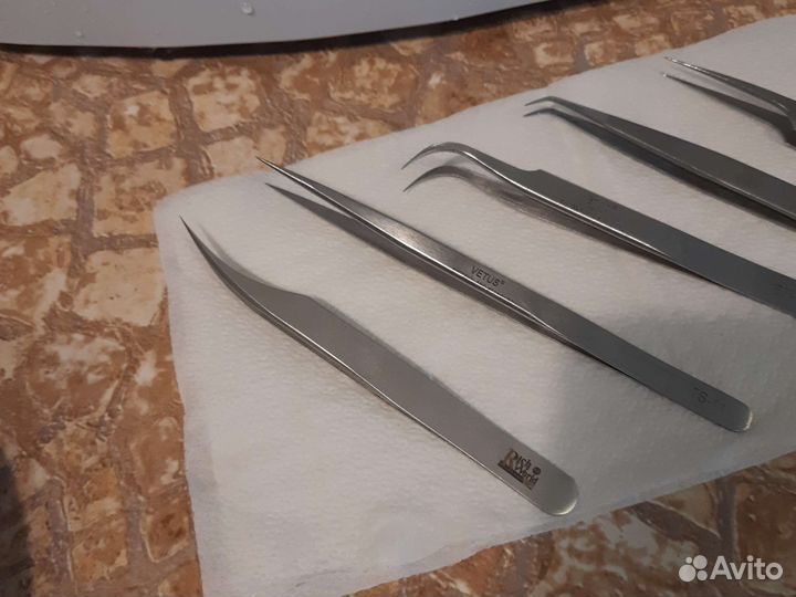 Пинцет для наращивания ресниц набор