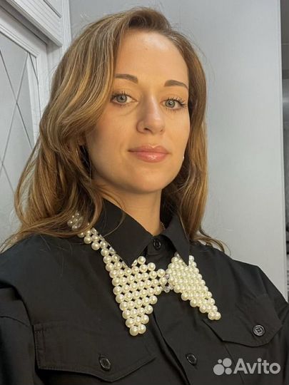 Воротничок из бусин ручная работа