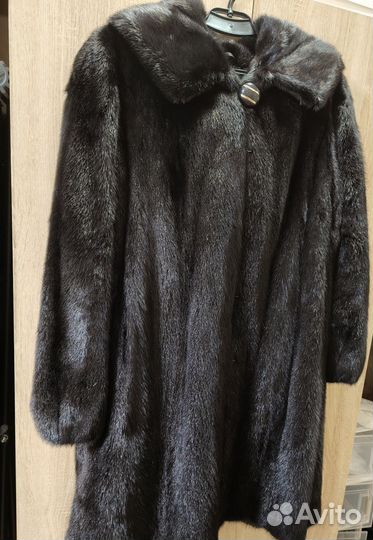 Шуба норковая с капюшоном, размер 50-52
