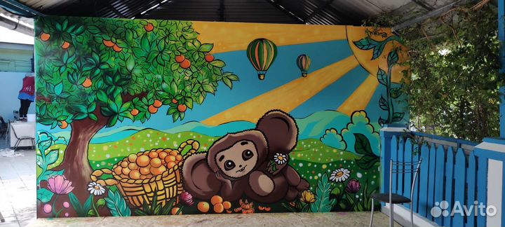 Художник, роспись стен, меловых досок, граффити