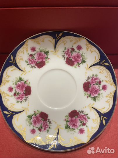 Чайный набор костяной фарфор новый(2 чаш. 2 блюд.)