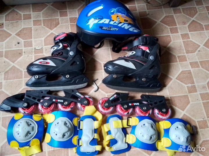 Роликовые коньки детские раздвижные экиперовка