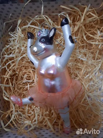 Елочная игрушка Корова балерина