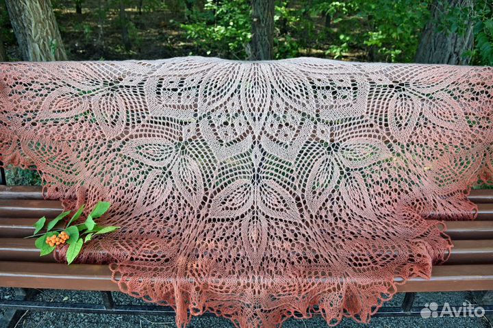 Шаль терракотовая