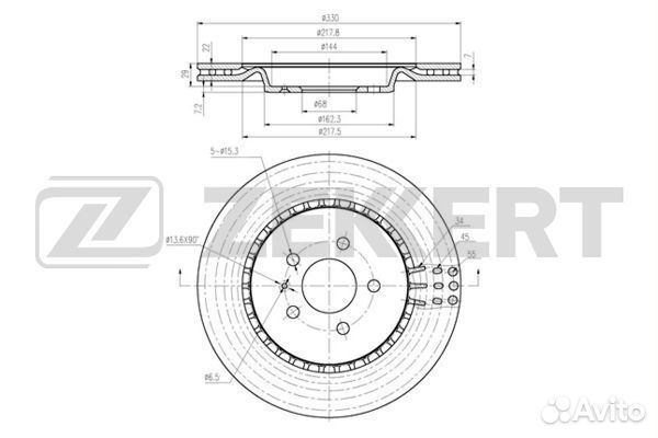 Диск торм. зад. Audi A4 IV 07- A5 07- A6 IV 10- A7