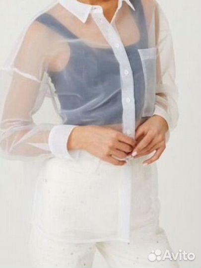 Рубашка из органзы полупрозрачная объемная