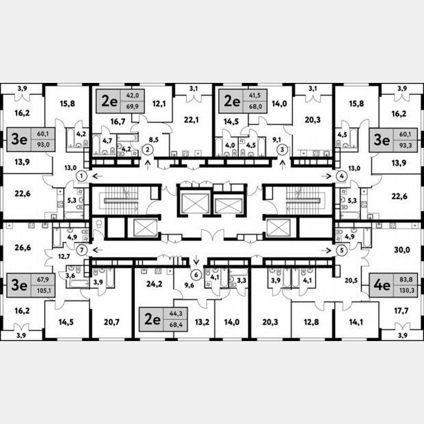 3-к. квартира, 93 м², 29/35 эт.