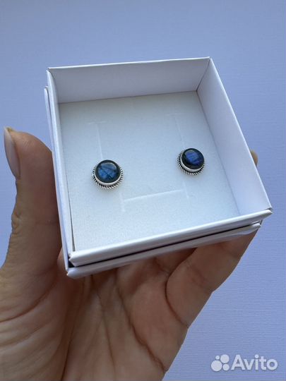 Серебряные серьги Лабрадор