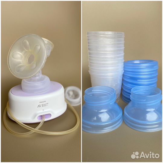 Молокоотсос электрический и контейнеры Avent