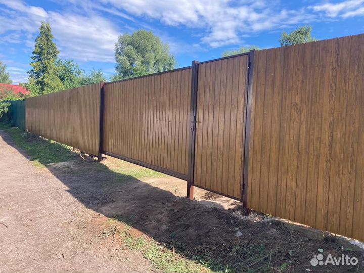 Забор из профлиста под ключ