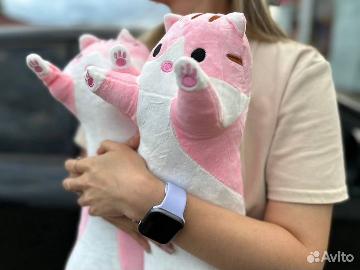 Кот батон 70см розовый