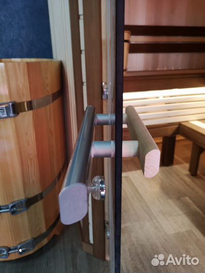 Дверь стеклянная для сауны бронза doorwood