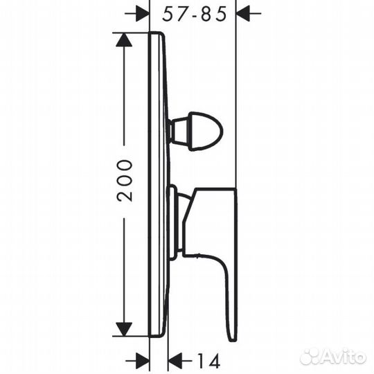 Смеситель для ванны Hansgrohe Rebris S 72448670