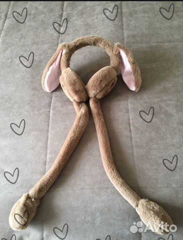Меховые наушники с ушками зайчика