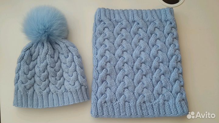 Продам шапку на весну и комплект шапка+снуд р.54