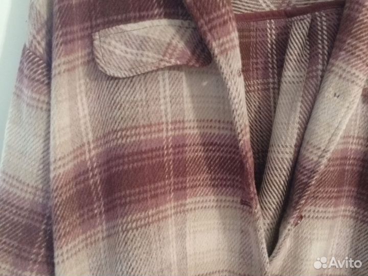 Теплая рубашка пальто клетка фирменное