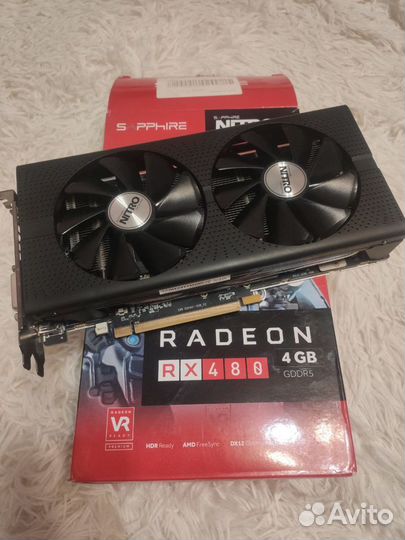 Видеокарта Radeon rx 480 Sapphire Nitro+ комплект