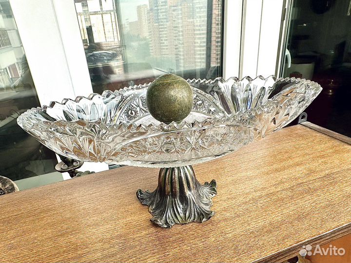 Ваза для фруктов на ножке винтаж