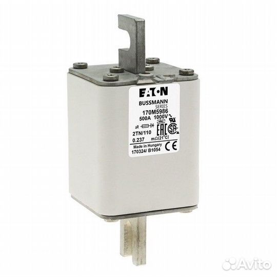 Eaton 170M5986 Быстрый предохранитель 500A 1000V 2TN/110 AR UR, модель 170M5986. Оплата на рс с НДС