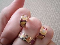 Комплекты кольцо+серьги с эмалью