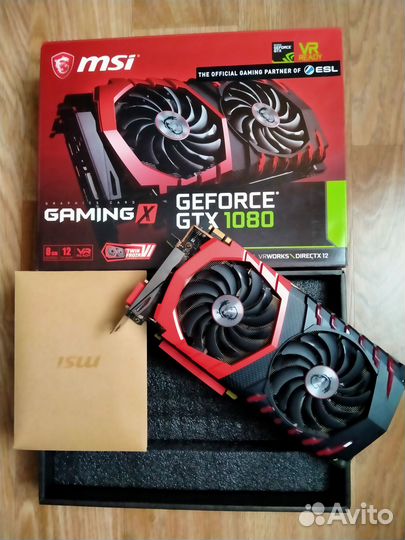 Видеокарта GTX 1080 MSI gaming X 8GB