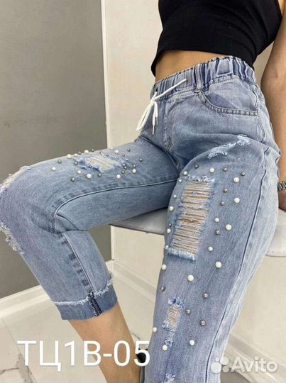 Бриджи джинсовые