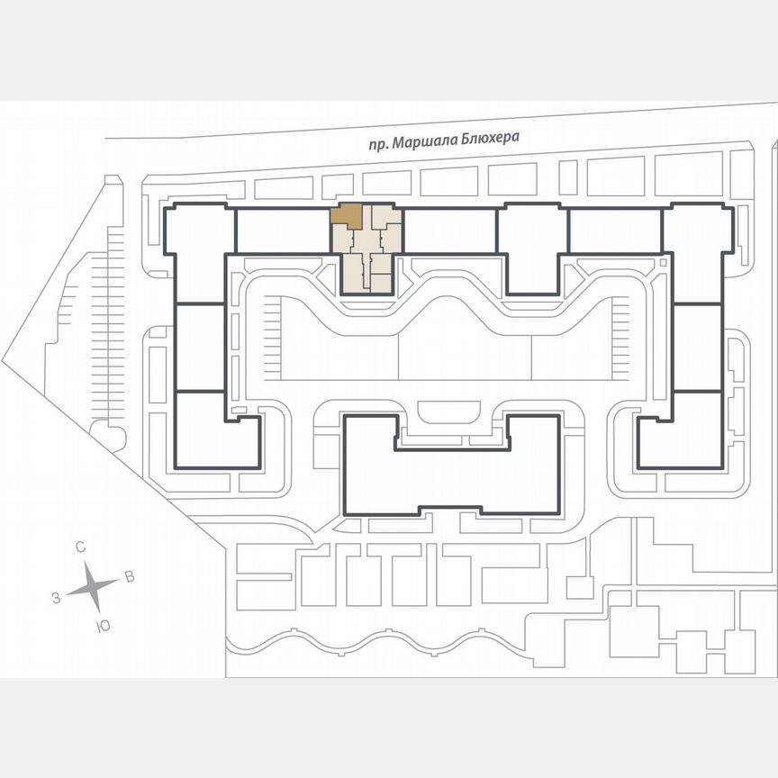 2-к. квартира, 59,5 м², 13/17 эт.