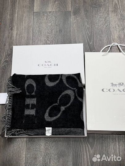 Шарф Двухсторонний Coach черный