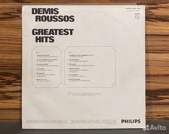 Demis Roussos – Greatest Hits (винил, LP), 1973