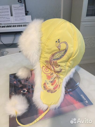 Шапка зимняя ушанка для девочки 8-10 лет+перчатки