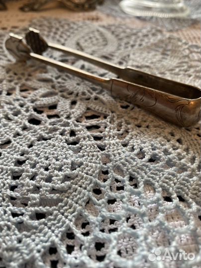 Серебро антиквариат щипчики для сахара