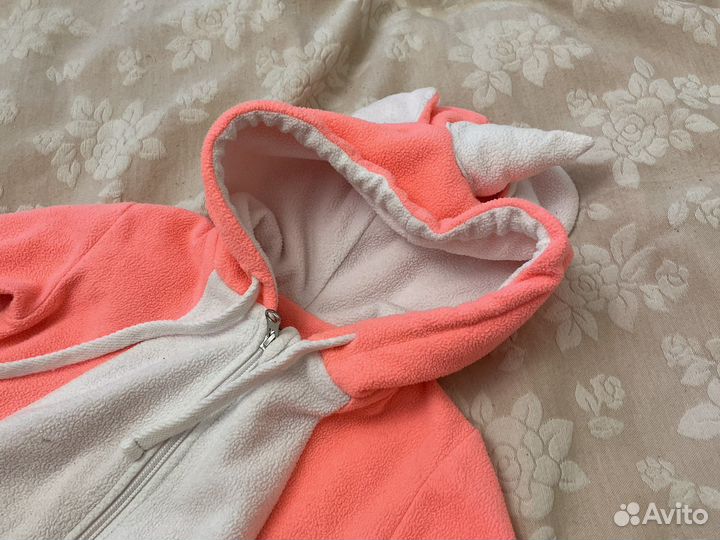 Флисовый комбинезон для девочки единорог 74-86